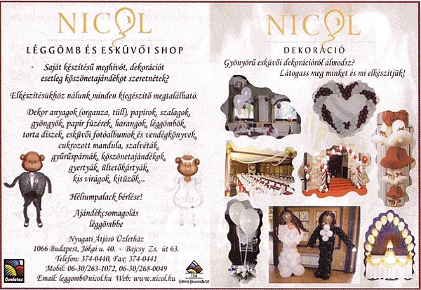 Nicol Léggömb és Esküvői Shop