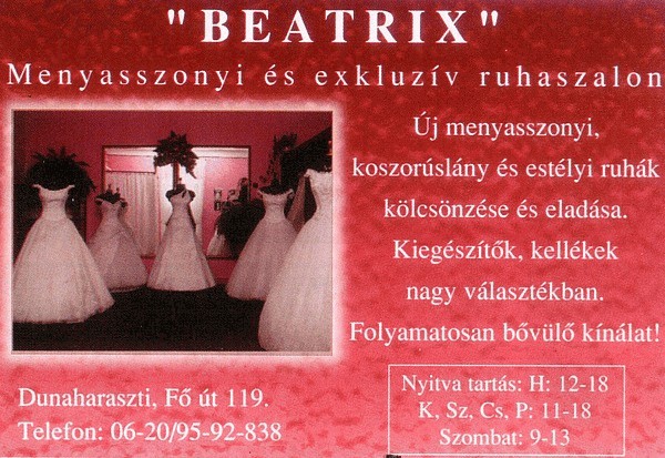 "BEATRIX" Menyasszonyi ruhaszalon